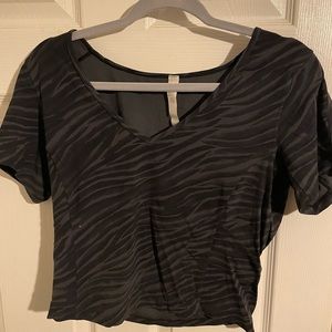 Lululemon Align T-Shirt in Black and Gray Stripe